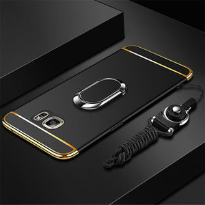 For Samsung Galaxy S9 S8 Plus S7 Edge Luxury Magnetic Ring Ultra Thin Matte Hard PC Phone Case