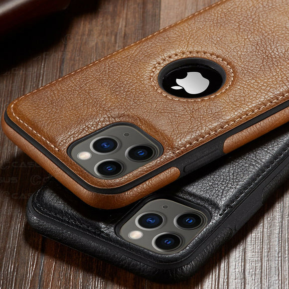 Luxury Business Leather Stitching Case for iPhone
