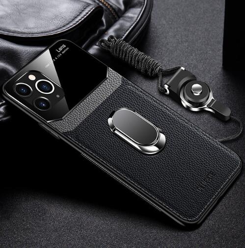 Kaaum Leather+hard PC With Stand Ring Case For iPhone
