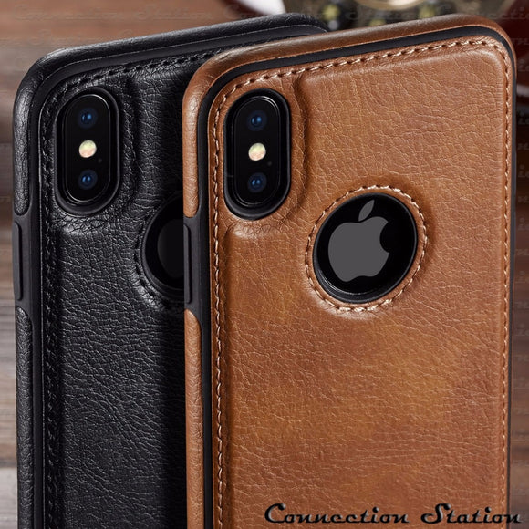 Phone Case -  Luxury Vintage PU Leather Back Ultra Thin Case Cover For iPhone X XS Max XR