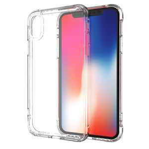 Phone Case - Anti-knock Case Dual Silicone Bumper + Clear Acrylic Back Cover for iPhone XS Max XR XS X