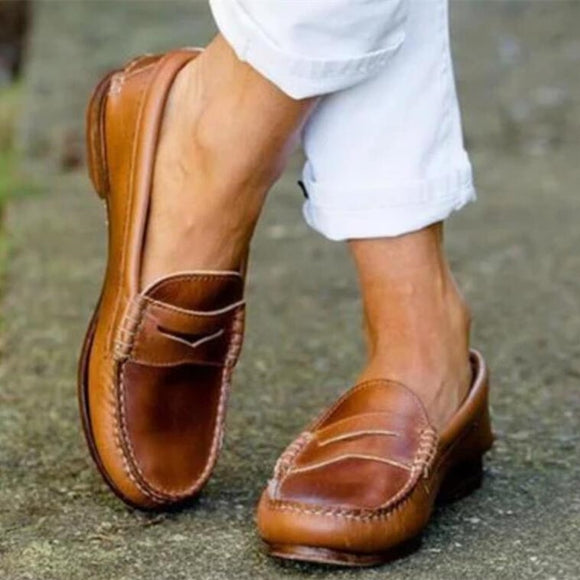 Women's Shoes - Classy Leather Loafers