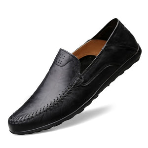 Kaaum-Genuine Leather Men Casual Luxury Loafers Moccasins Breathable Slip on Driving Shoes