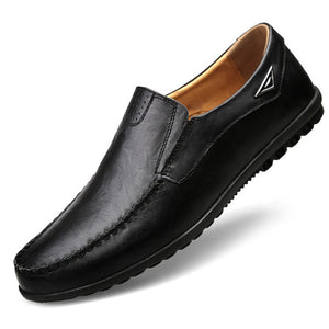 Kaaum-Genuine Leather Men Casual Slip on Driving Shoes