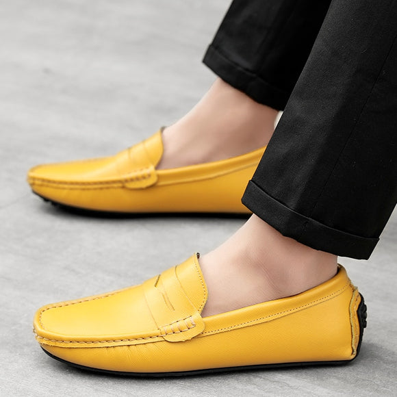 Genuine Leather Men Loafers Peas Lazy Shoes