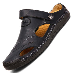 Genuine Leather Men's Sandals Summer Soft Shoes Beach Men's Sandals High Quality Sandals Slippers