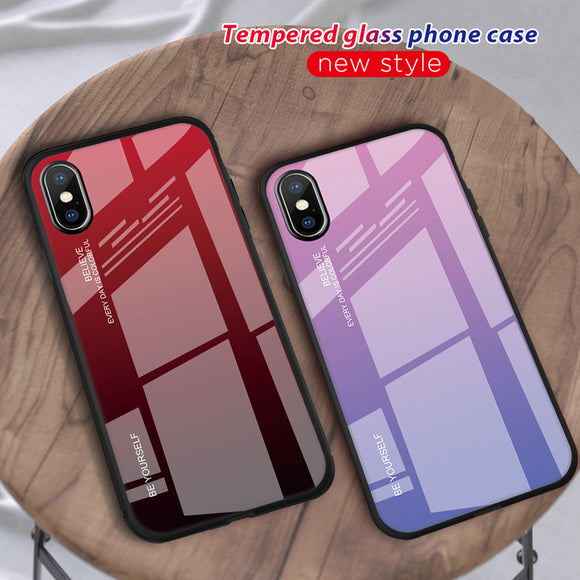 New Gradient Tempered Glass Case For iPhone X/XS/XR/XS Max