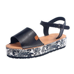 Kaaum Women 2020 Spring Summer Peep Toe Snake Leopard Platform Sandals