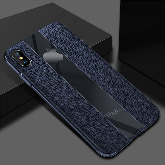 Phone Case - Luxury Original Design Calfskin PU Leather & Clear Arcylic Protective Phone Case For iPhone XS/XR/XS Max 8/7 Plus