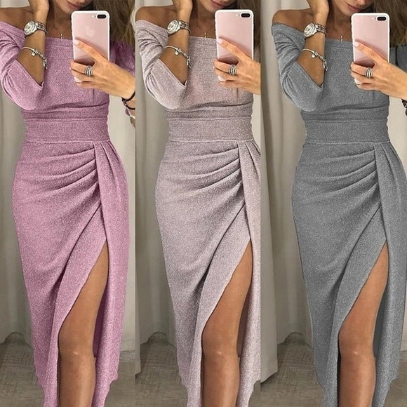 Clothing - New Fashion Women's Long Sleeve High Slit Bodycon Dresses(Buy 2 Got 10% off, 3 Got 15% off Now)