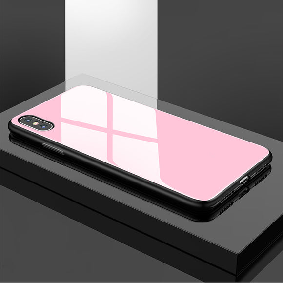 Phone Case - Luxury Protective Tempered Glass Soft TPU Bumper Shockproof Phone Case For iPhone X/XS/XR/XS Max 8/7 Plus