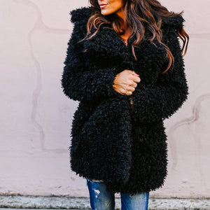 Women's Clothing - Women's Fluffy Faux Fur Thicken Coat