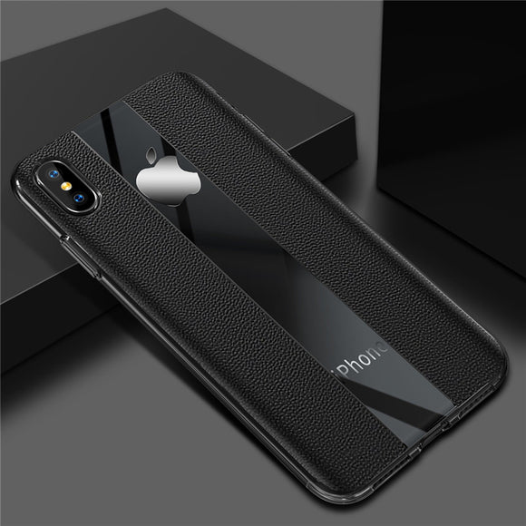 Phone Case - Luxury Original Design Calfskin PU Leather & Clear Arcylic Protective Phone Case For iPhone XS/XR/XS Max 8/7 Plus