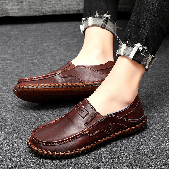 Shoes - New Genuine Leather Men's Slip On Shoes