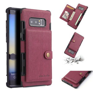 Luxury Buckle Card Holder Cases For Samsung Galaxy S8 S9+ Note 8 9