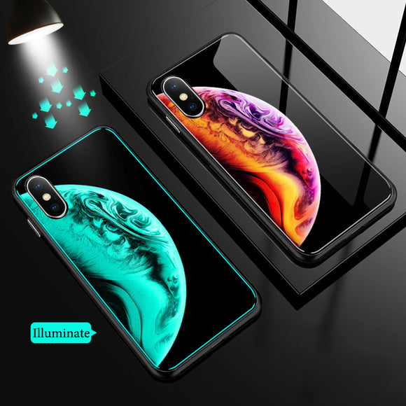 Phone Accessories - Luminous Tempered Glass Case For iPhone