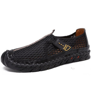 Kaaum  Handmade Summer Leather Mesh Shoes
