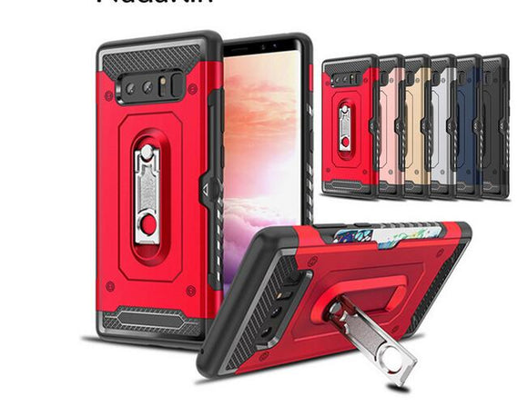 Phone Case - Luxury Armor Wallet Slot Shockproof Stand Hold Cover for Samsung Galaxy S8 S9 Plus Note 8 9
