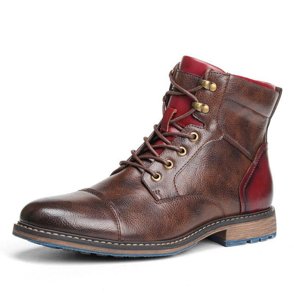 Kaaum High Quality Retro Leather Men's Motorcycle Boot(Extra Buy 2 Get 5% OFF, 3 Get 10% OFF)