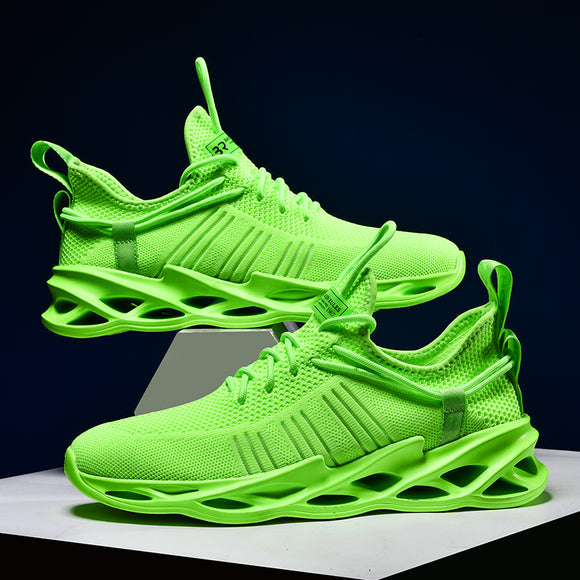 Kaaum Shoes - Newset Men Green Lightweight Walking Sneakers