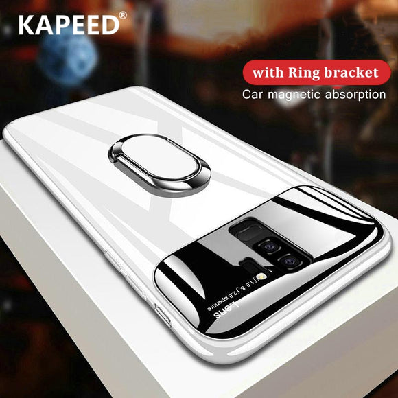 Phone Accessories - Luxury Glossy Mirror Mate Magnetic Finger Ring Kickstand Case For iPhone