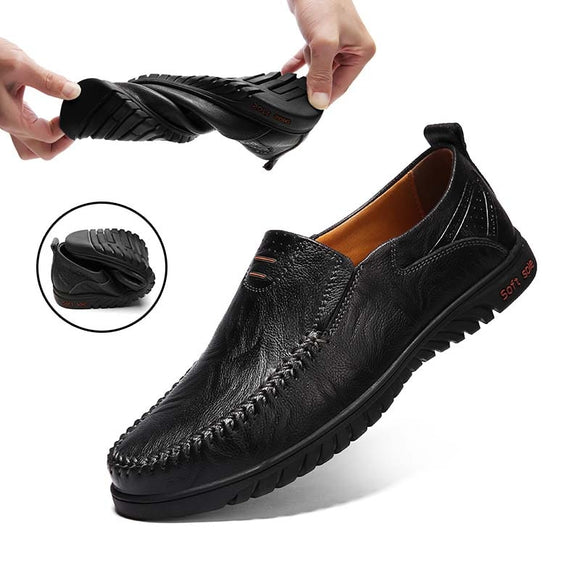 Genuine Leather Men's Casual Shoes Men Loafers Flat Breathable Moccasins
