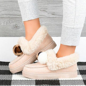 Women's Winter Thick Plush Warm Wool Ball Cotton Shoes