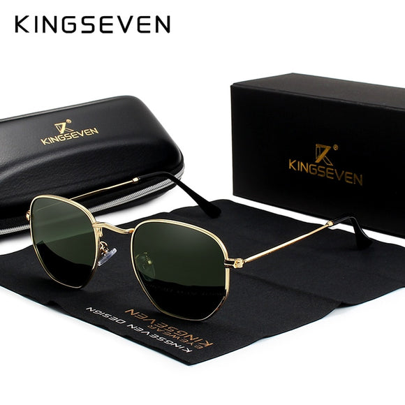 Sunglasses - Men Classic Reflective Hexagon Retro Stainless Steel Sunglasses