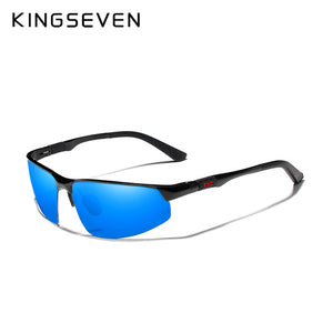 Kaaum Driving Series Blue Mirror Lens Polarized Men Aluminum Sunglasses