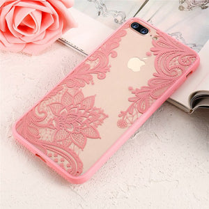 Phone Case - Luxury 3D Lace Relief Flower Phone Case For iPhone XS/XR/XS Max 8/7 Plus