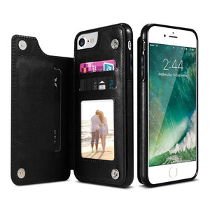 Kaaum Retro PU Leather Multi Card Holders Case For iPhone