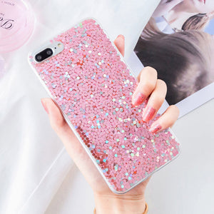 Phone Case -  Luxury Glitter Bling Sequins Shining Powder Phone Case For iPhone XS/XR/XS Max 8/7 Plus