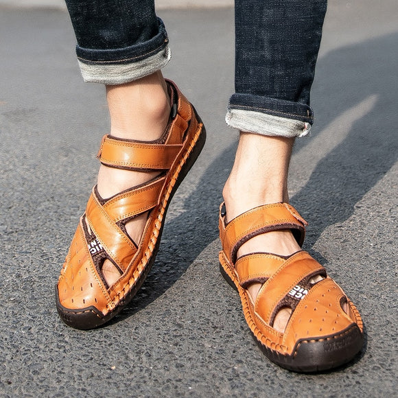 Men's Summer Leather Soft Non-Slip Beach Sandals