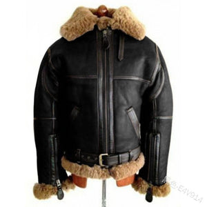 Leather Jacket Fleece Mens Fur Coats（BUY 2 GOT 10% OFF, 3 GOT 15% OFF）