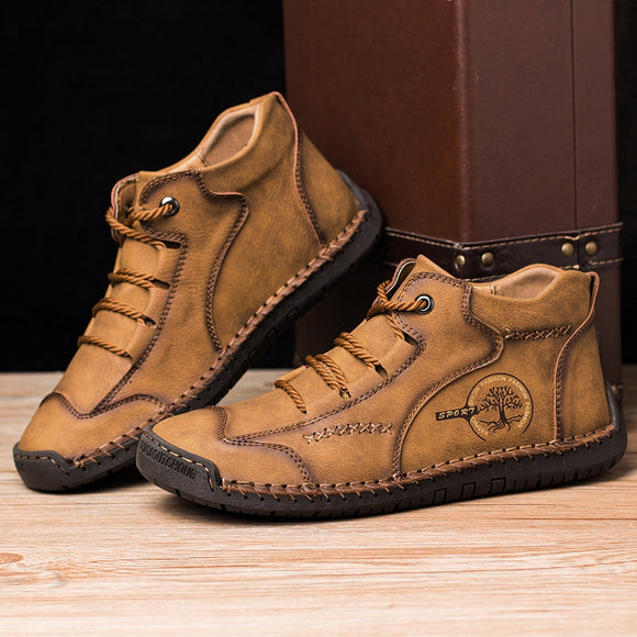 Mens Leather Caucal Handmade Top Quality Platform Shoes