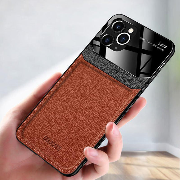 Kaaum Shockproof PU Leather Mirror Tempered Glass Case for iPhone(Buy 2 Get 10% OFF,Buy3 Get 15% OFF)