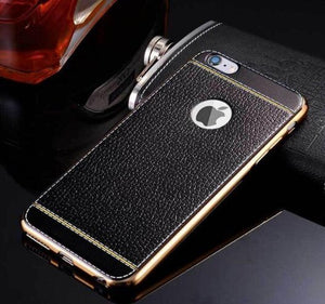 Gold Litchi Plated Case For iPhone XS Max