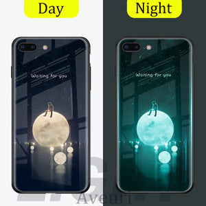 Phone Accessories - Luminous Tempered Glass Case For iPhone