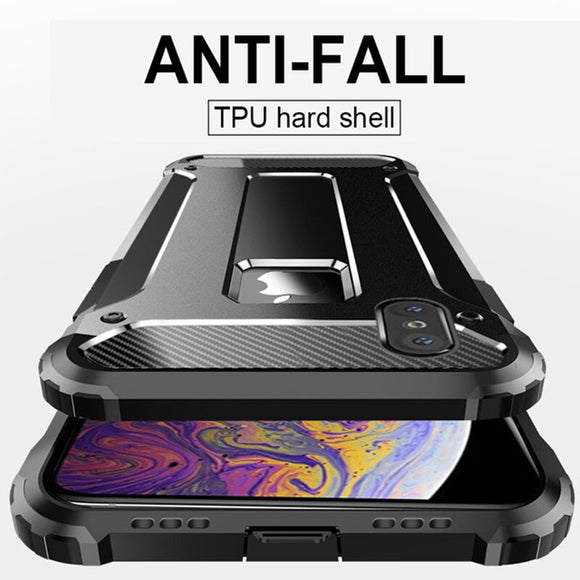 Phone Case - Luxury Hybrid PC & TPU Armor Shockproof Phone Case For iPhone XS/XR/XS Max 8/7 Plus