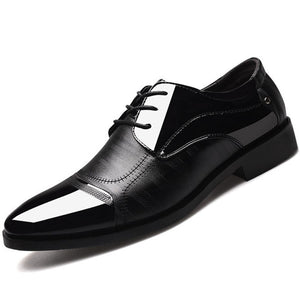 Kaaum-Luxury Business Oxford Leather Shoes Men Breathable Rubber Formal Dress Shoes