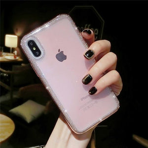 Phone Case - Luxury Cute Bling Glitter Hybrid Hard PC & Soft Silicone Phone Case For iPhone XS/XR/XS Max 8/7 Plus