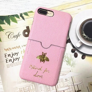 Classic 3D Metallic Honey Bee soft Leather Case For iphone 6 6S 7 8 Plus X XR XS MAX