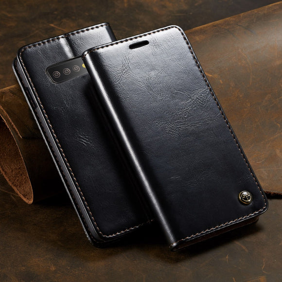 Kaaum Leather Magnetic Flip Wallet Cases For Samsung Galaxy