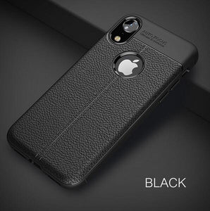 Luxury Litchi Leather Soft Silicone Bumper Rubber Phone Case For iPhone X/XS/XR/XS Max