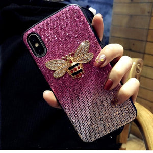 Luxury Metal Diamond Bee Glitter Case For Samsung S8 S9 + Note 8 9