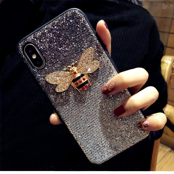 Luxury Metal Diamond Bee Glitter Case For Samsung S8 S9 + Note 8 9
