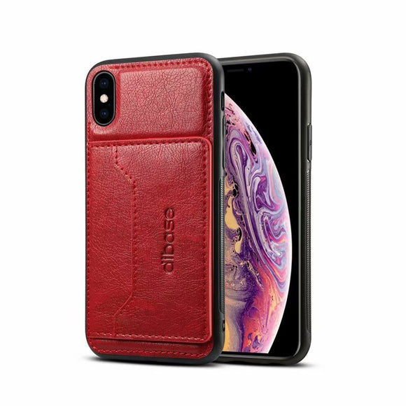 Luxury Leather Card Holder Back Cover Case For iPhone X XS Max XR 87 Plus