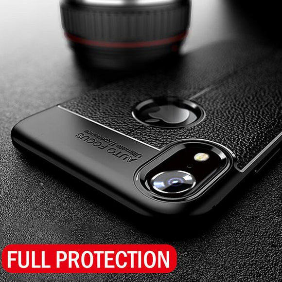 Phone Case - Luxury Matte Carbon Fiber Leather Shockproof Phone Case For iPhone X/XS/XR/XS Max