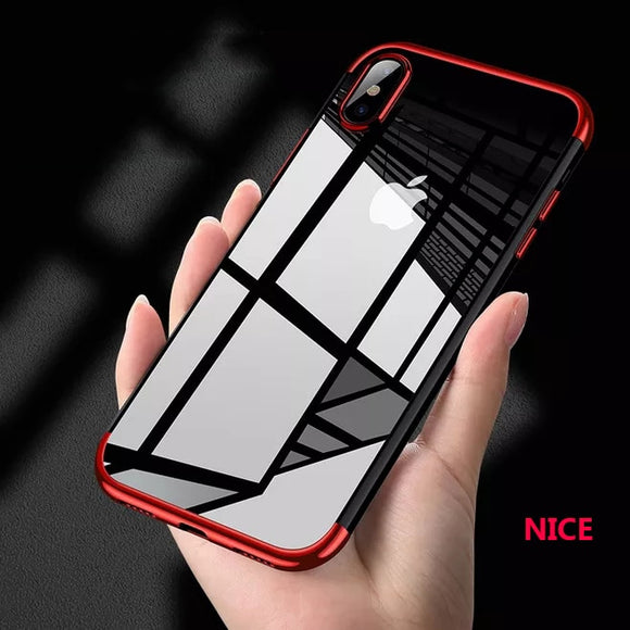Phone Case - Luxury Ultra Thin Plating Shing Transparent Soft TPU Silicone Phone Case For iPhone X/XR/XS/XS Max