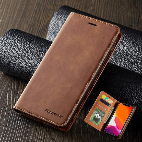 Luxury Magnetic Wallet Leather Case For iPhone